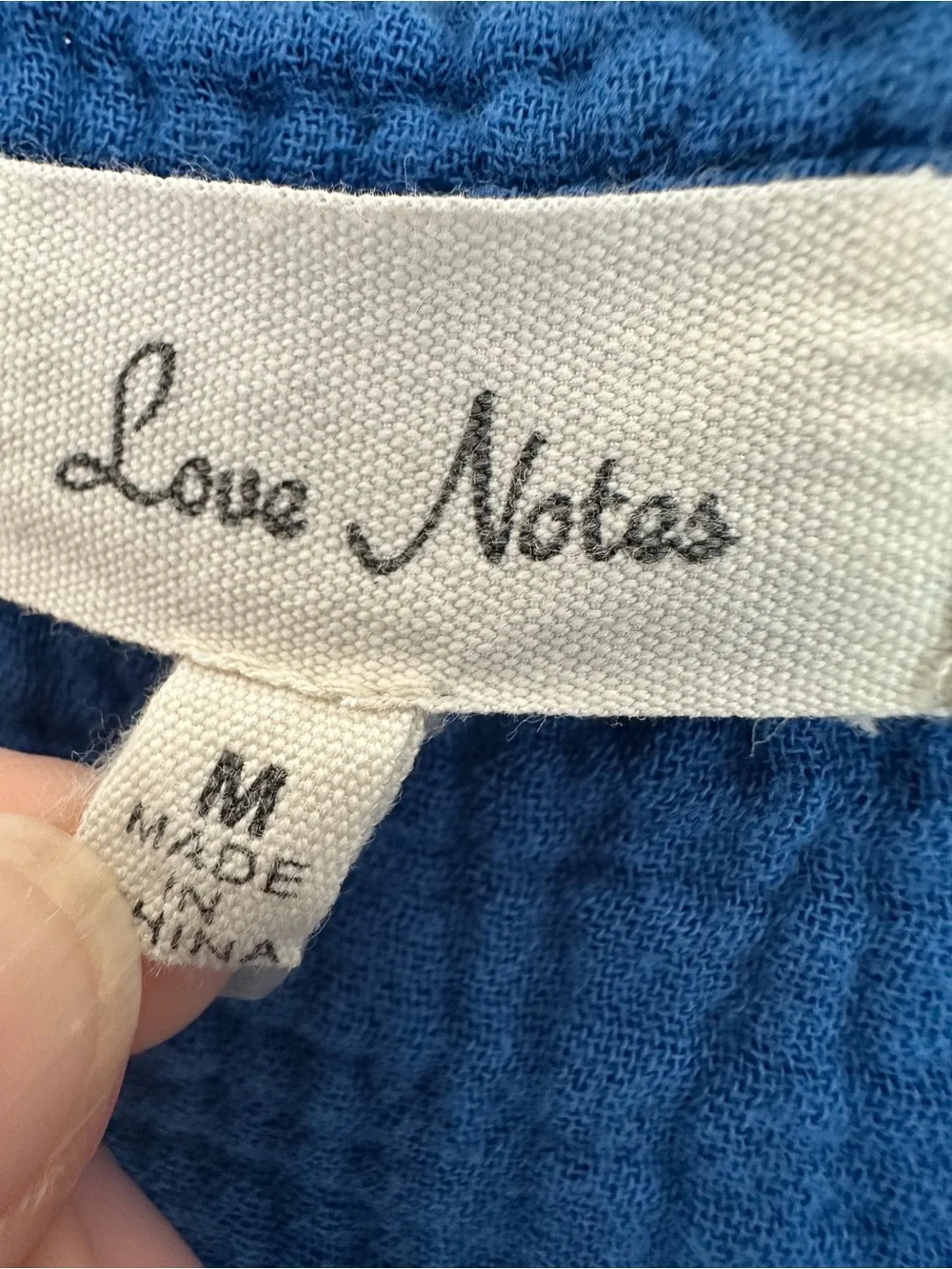 Love Notes Blue Cropped Button-Front Gauze Top
